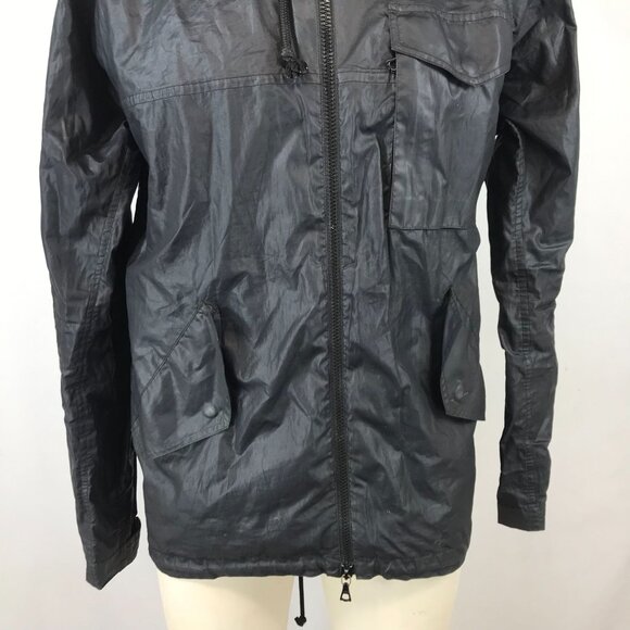 JOHN ELLIOT + CO ~ SIZE 2 ~ BLACK HOODED FULL ZIP LIGHT WEIGHT JACKET COAT - Picture 3 of 8